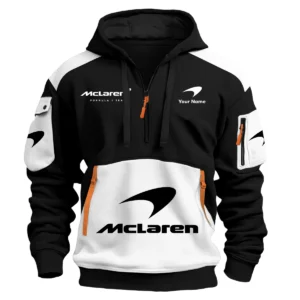 Limited Edition McLaren F1 Custom Name Hoodie Half Zipper For Racing Fans BLMCL25425A2 - White