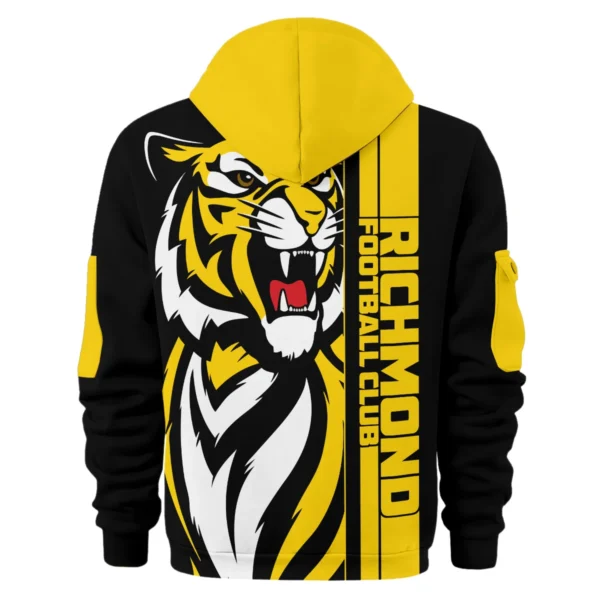 Richmond Tigers Australian Football League Exclusive Logo Hoodie Half Zipper HOAFL210525FW01RICH - Image 2