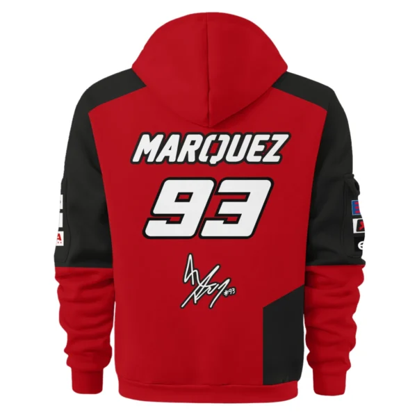 Marc Márquez Ducati Lenovo Team Exclusive Logo Hoodie Half Zipper QTMTGP140525A2-HDF - Image 3