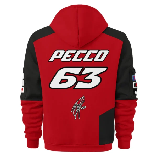 Francesco Bagnaia Ducati Lenovo Team Exclusive Logo Hoodie Half Zipper QTMTGP140525A3-HDF - Image 3
