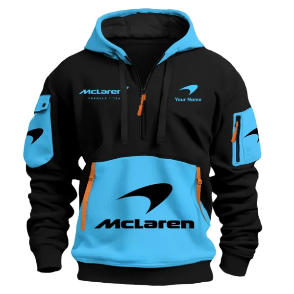 Limited Edition McLaren F1 Custom Name Hoodie Half Zipper For Racing Fans BLMCL25425A1 - Green - Image 4