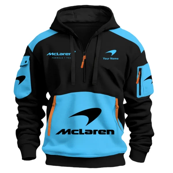 Limited Edition McLaren F1 Custom Name Hoodie Half Zipper For Racing Fans BLMCL25425A2 - White - Image 3