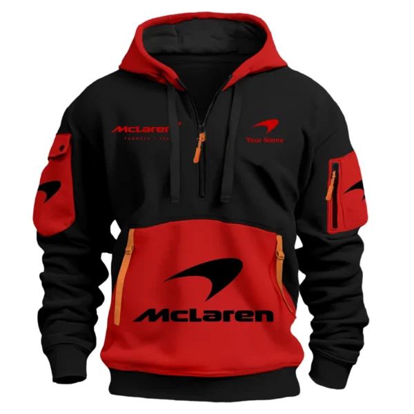 Limited Edition McLaren F1 Custom Name Hoodie Half Zipper For Racing Fans BLMCL25425A1 - Green - Image 5