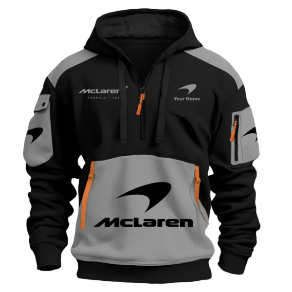 Limited Edition McLaren F1 Custom Name Hoodie Half Zipper For Racing Fans BLMCL25425A2 - White - Image 5