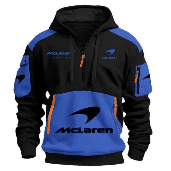 Limited Edition McLaren F1 Custom Name Hoodie Half Zipper For Racing Fans BLMCL25425A2 - White - Image 6