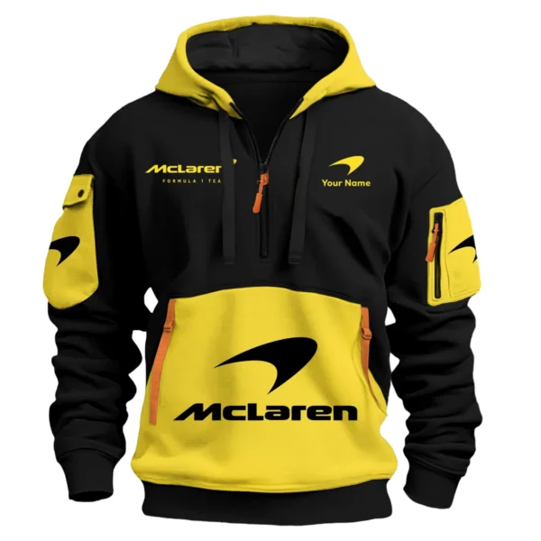 Limited Edition McLaren F1 Custom Name Hoodie Half Zipper For Racing Fans BLMCL25425A1 - Green - Image 8