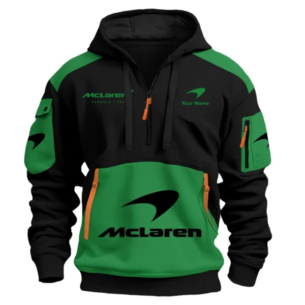 Limited Edition McLaren F1 Custom Name Hoodie Half Zipper For Racing Fans BLMCL25425A2 - White - Image 8