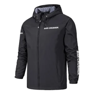 Bar Crusher Fishing AU Exclusive Logo Windbreaker Rain Jacket HOFS160525A01BCR - Black