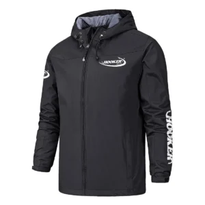 Hooker Boats Fishing AU Exclusive Logo Windbreaker Rain Jacket HOFS160525A01HOO - Black