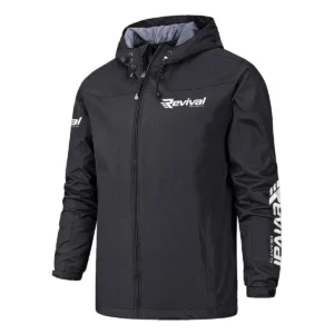 Revival Boats Fishing AU Exclusive Logo Windbreaker Rain Jacket HOFS160525A01RVB - Black