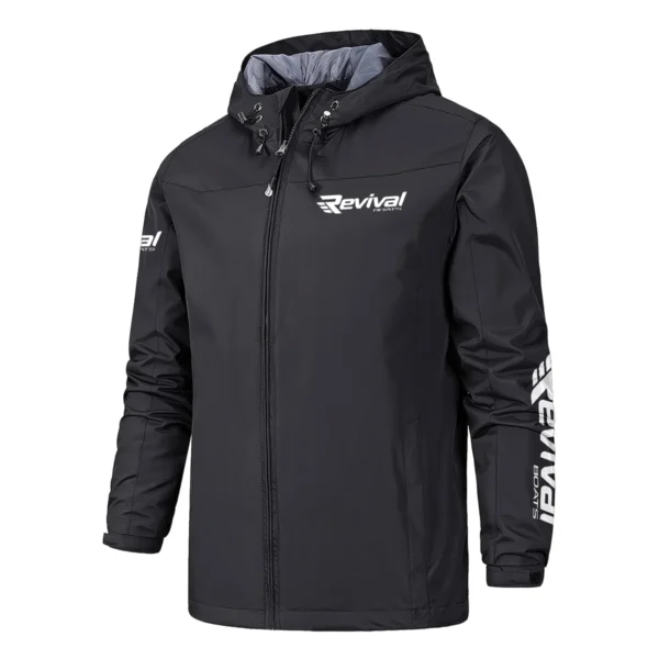 Revival Boats Fishing AU Exclusive Logo Windbreaker Rain Jacket HOFS160525A01RVB - Black