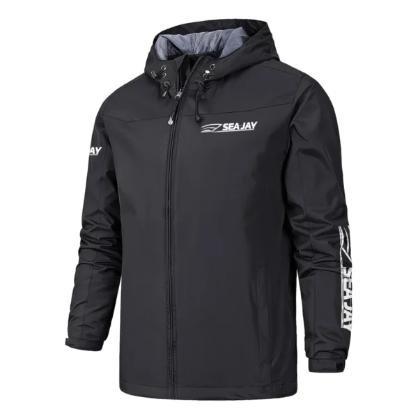 Sea Jay Fishing AU Exclusive Logo Windbreaker Rain Jacket HOFS160525A01SJB - Black