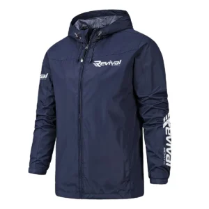 Revival Boats Fishing AU Exclusive Logo Windbreaker Rain Jacket HOFS160525A01RVB - Navy