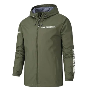 Bar Crusher Fishing AU Exclusive Logo Windbreaker Rain Jacket HOFS160525A01BCR - ArmyGreen