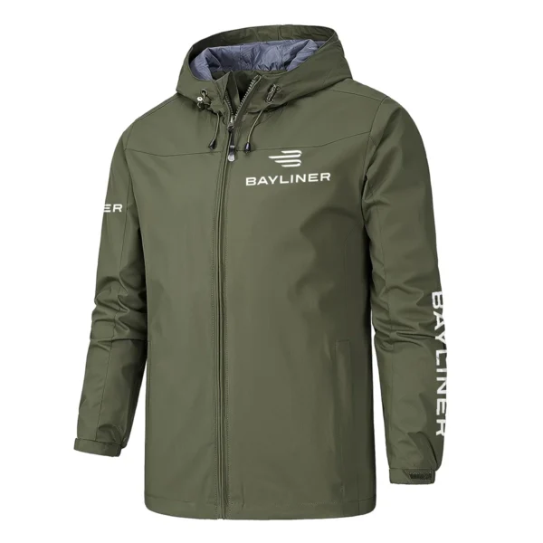 Bayliner Fishing AU Exclusive Logo Windbreaker Rain Jacket HOFS160525A01BYL - ArmyGreen