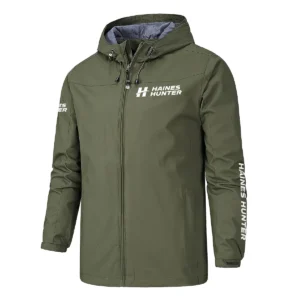 Haines Hunter Fishing AU Exclusive Logo Windbreaker Rain Jacket HOFS160525A01HHT - ArmyGreen