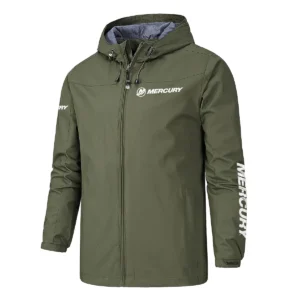 Mercury Marine Fishing AU Exclusive Logo Windbreaker Rain Jacket HOFS160525A01MCM - ArmyGreen