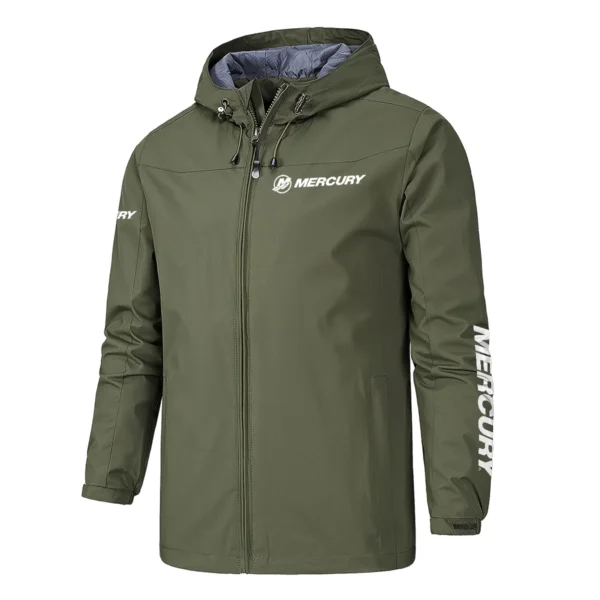 Mercury Marine Fishing AU Exclusive Logo Windbreaker Rain Jacket HOFS160525A01MCM - ArmyGreen