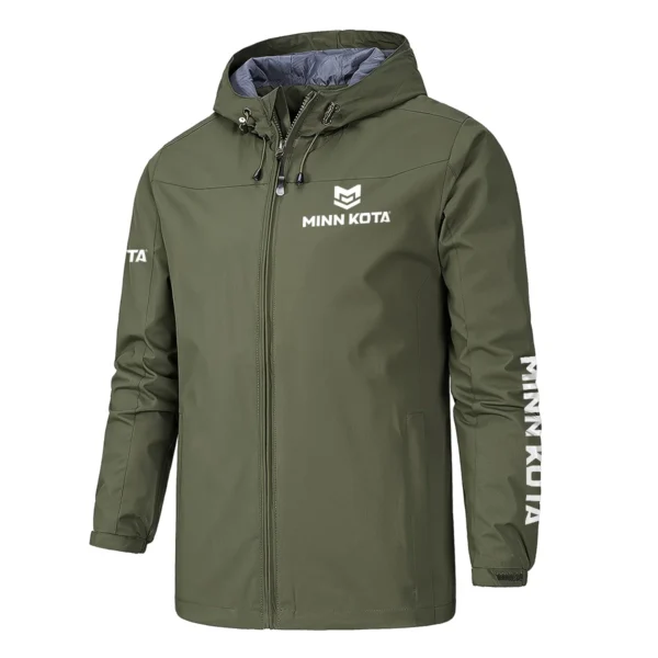 Minn Kota Fishing AU Exclusive Logo Windbreaker Rain Jacket HOFS160525A01MNK - ArmyGreen