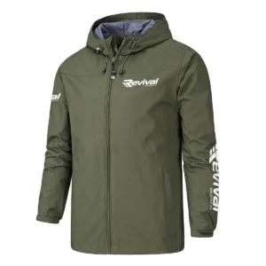 Revival Boats Fishing AU Exclusive Logo Windbreaker Rain Jacket HOFS160525A01RVB - ArmyGreen