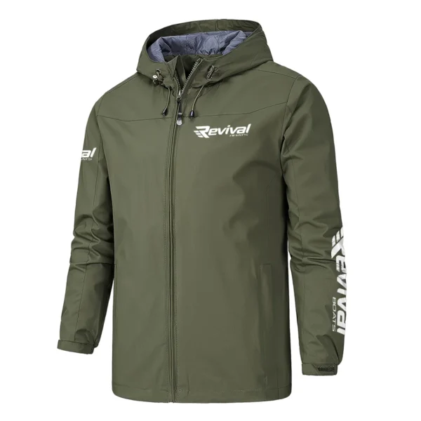 Revival Boats Fishing AU Exclusive Logo Windbreaker Rain Jacket HOFS160525A01RVB - ArmyGreen