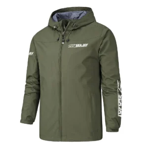 Sea Jay Fishing AU Exclusive Logo Windbreaker Rain Jacket HOFS160525A01SJB - ArmyGreen