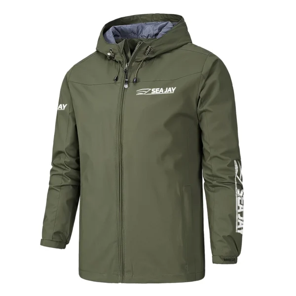 Sea Jay Fishing AU Exclusive Logo Windbreaker Rain Jacket HOFS160525A01SJB - ArmyGreen