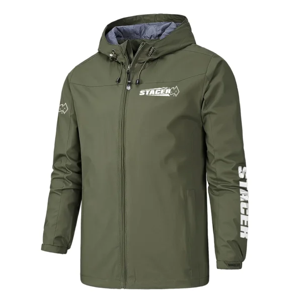 Stacer Fishing AU Exclusive Logo Windbreaker Rain Jacket HOFS160525A01STC - ArmyGreen