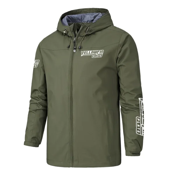 Yellowfin Plate Fishing AU Exclusive Logo Windbreaker Rain Jacket HOFS160525A01YPB - ArmyGreen