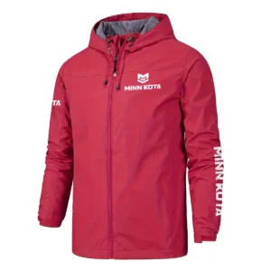 Minn Kota Fishing AU Exclusive Logo Windbreaker Rain Jacket HOFS160525A01MNK - Red