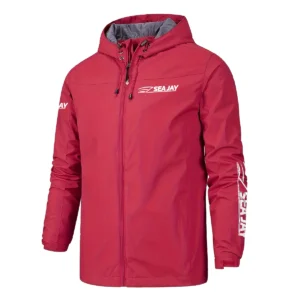 Sea Jay Fishing AU Exclusive Logo Windbreaker Rain Jacket HOFS160525A01SJB - Red