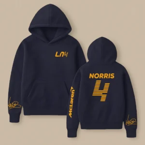 Lando Norris McLaren F1 Fashion Clothing For Racing Fans Unisex Hoodie BLNR25425 - Midnight Blue