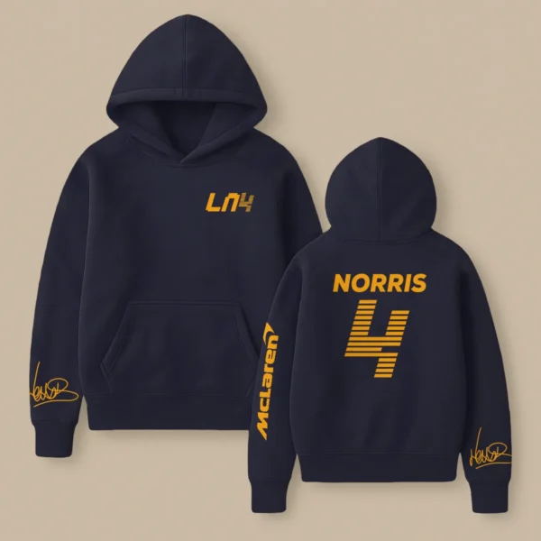 Lando Norris McLaren F1 Fashion Clothing For Racing Fans Unisex Hoodie BLNR25425 - Midnight Blue
