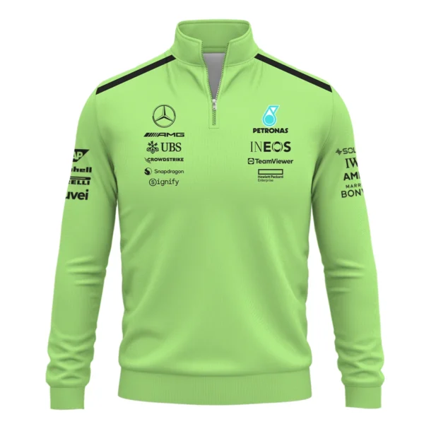 Mercedes-AMG Petronas F1 Quarter-Zip Sweatshirt All Over Prints BLMER6525A4QTZ - Image 2