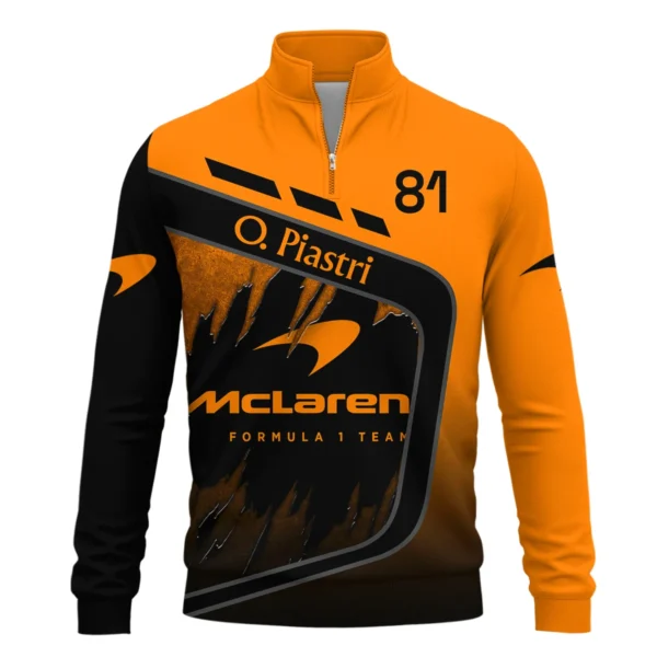 Oscar Piastri McLaren F1 Quarter-Zip Sweatshirt All Over Prints BLOP3425A1QTZ - Image 2