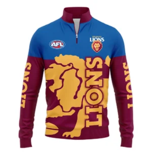 Brisbane Lions Australian Football League Exclusive Logo Quarter Zip Sweatshirt HOAFL130525A02BLQTZ