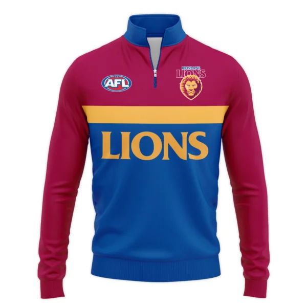 Brisbane Lions Australian Football League Exclusive Logo Quarter Zip Sweatshirt HOAFL140525A01BLQTZ