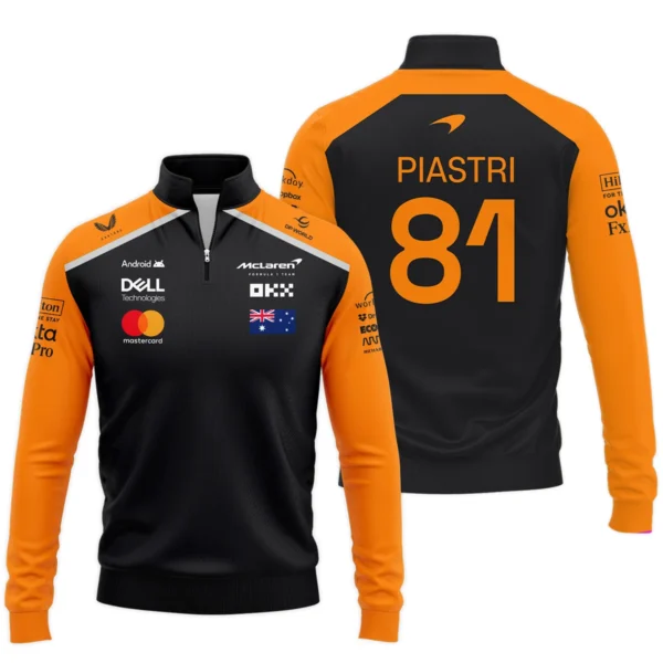 Oscar Piastri McLaren Formula One Exclusive Logo Quarter-Zip Sweatshirt BLF1290325A4MCLQZS