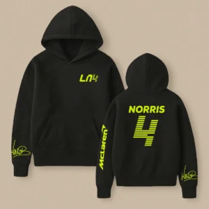 Lando Norris McLaren F1 Fashion Clothing For Racing Fans Unisex Hoodie BLNR25425 - Dark Charcoal