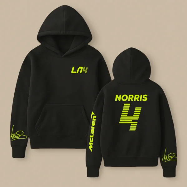 Lando Norris McLaren F1 Fashion Clothing For Racing Fans Unisex Hoodie BLNR25425 - Dark Charcoal