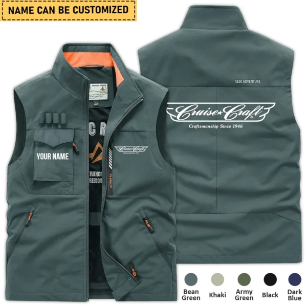 CruiseCraft Fishing AU Exclusive Logo Outdoor Sleeveless Vest HOFS140525A01CCB - BeanGreen