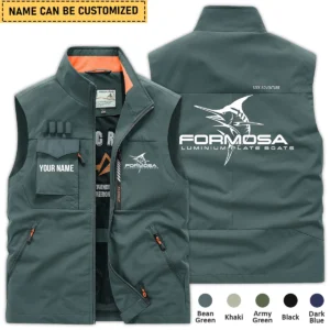 Formosa Marine Fishing AU Exclusive Logo Outdoor Sleeveless Vest HOFS140525A01FOM - BeanGreen