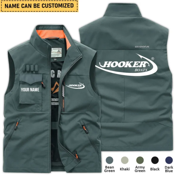 Hooker Boats Fishing AU Exclusive Logo Outdoor Sleeveless Vest HOFS140525A01HOO - BeanGreen