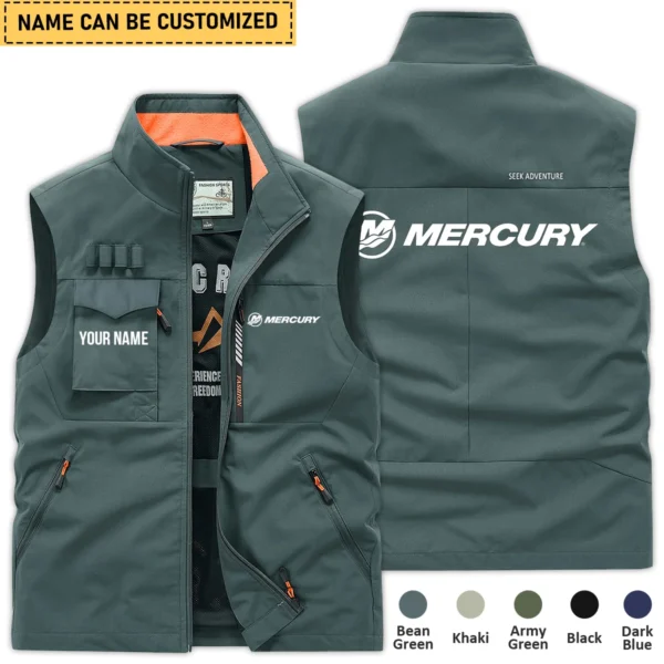 Mercury Marine Fishing AU Exclusive Logo Outdoor Sleeveless Vest HOFS140525A01MCM - BeanGreen