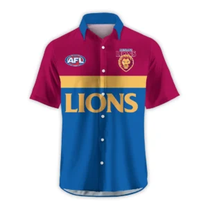 Brisbane Lions Australian Football League Exclusive Logo Hawaiian Shirt HOAFL140525A01BLHW