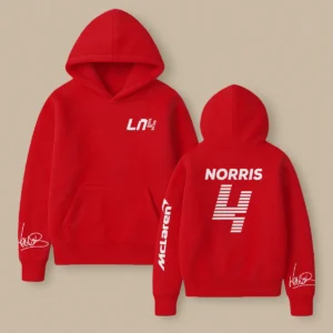 Lando Norris McLaren F1 Fashion Clothing For Racing Fans Unisex Hoodie BLNR25425 - Red