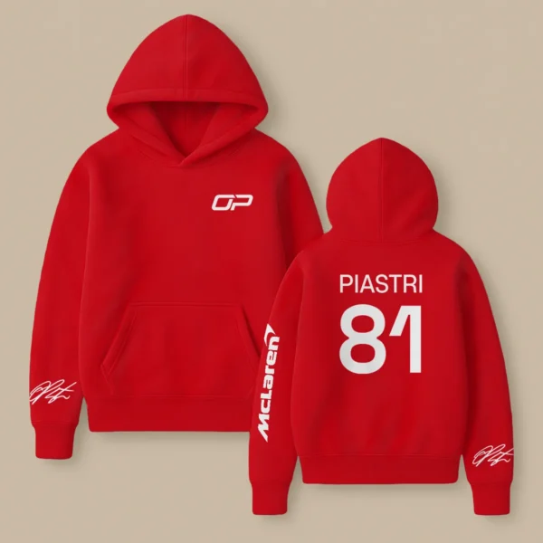 Oscar Piastri McLaren F1 Fashion Clothing For Racing Fans Unisex Hoodie BLOP25425 - Red