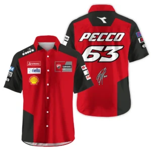 Francesco Bagnaia Ducati Lenovo Team Exclusive Logo Hawaiian Shirt QTMTGP140525A3-HW
