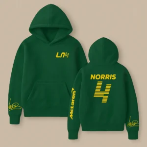 Lando Norris McLaren F1 Fashion Clothing For Racing Fans Unisex Hoodie BLNR25425 - Dark Green