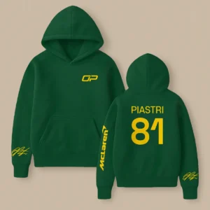 Oscar Piastri McLaren F1 Fashion Clothing For Racing Fans Unisex Hoodie BLOP25425 - Dark Green